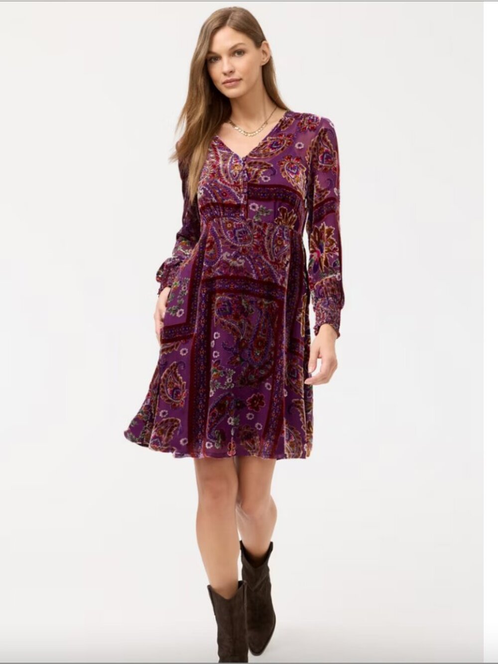 Johnny Was Domitila Burnout Kinney Dress with Slip, NWT - Picture 2 of 6
